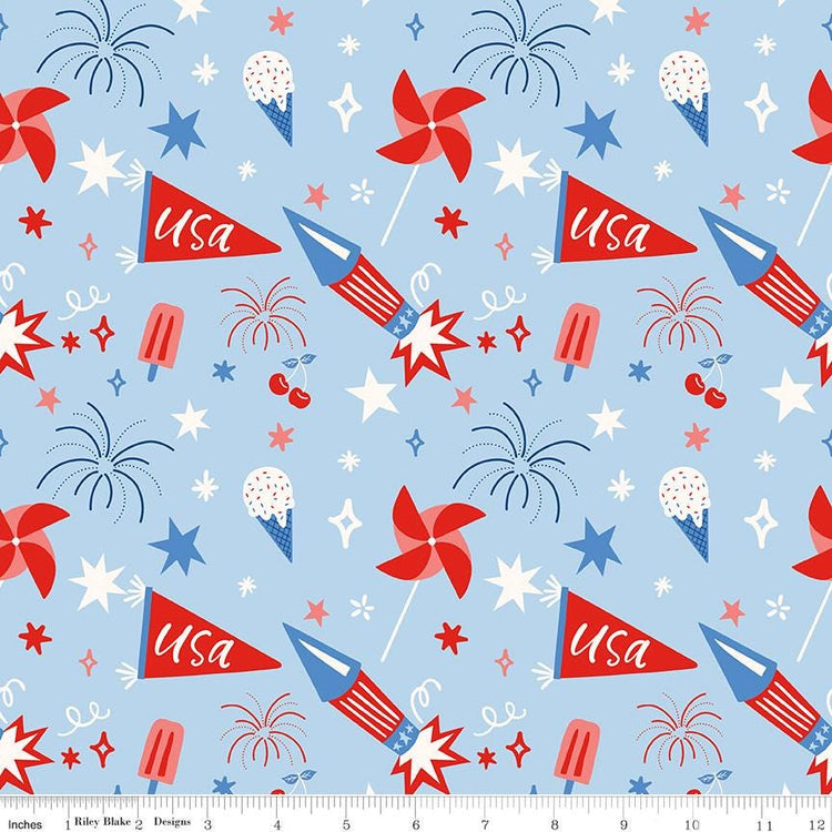 Firecracker Main Frost by My Mind's Eye for Riley Blake Designs - C17200-FROST