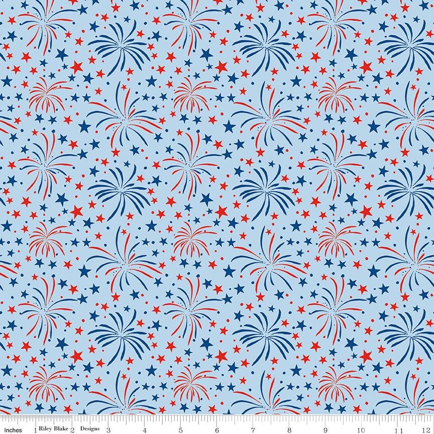 Firecracker Fireworks Frost by My Mind's Eye for Riley Blake Designs - C17201-FROST