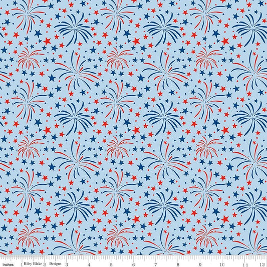 Firecracker Fireworks Frost by My Mind's Eye for Riley Blake Designs - C17201-FROST