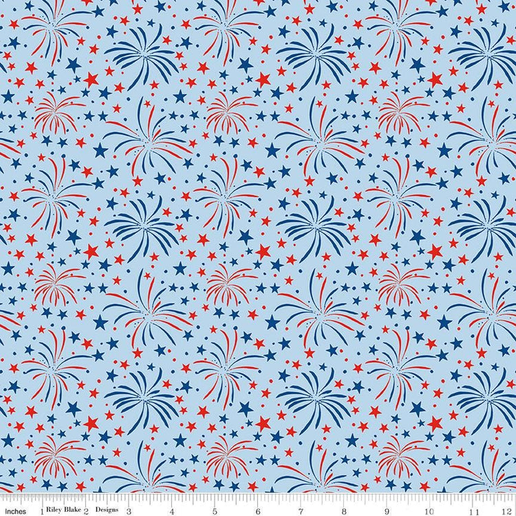 Firecracker Fireworks Frost by My Mind's Eye for Riley Blake Designs - C17201-FROST