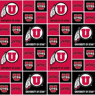 Utah NCAA-Utah Cotton by Sykel Studio for Benartex Fabrics - UTA020