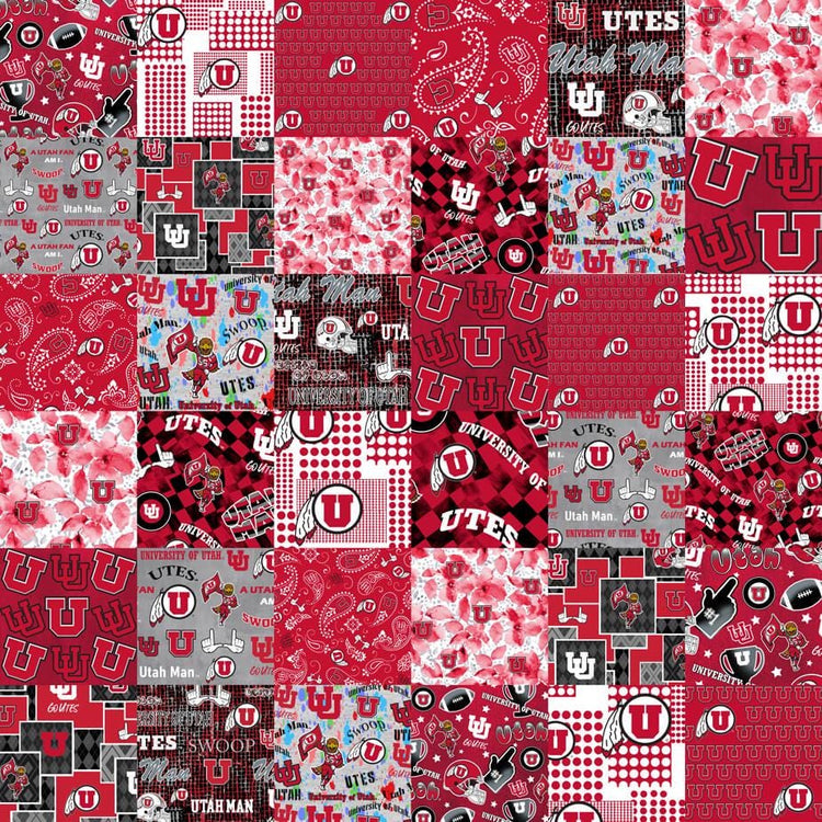 Utah NCAA-Utah Collegiate Cheater Quilt Allover Cotton by Sykel Studio for Benartex Fabrics - UTA1363