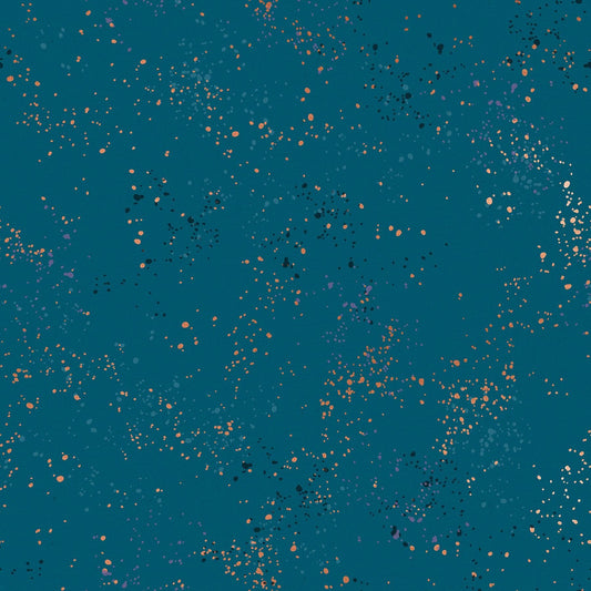 Speckled Canvas Speckled Canvas Basic Blender Splatter Paint Metallic Teal by Rashida Coleman Hale for Moda Fabrics - RS1117 53LM