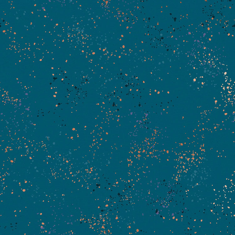 Speckled Canvas Speckled Canvas Basic Blender Splatter Paint Metallic Teal by Rashida Coleman Hale for Moda Fabrics - RS1117 53LM