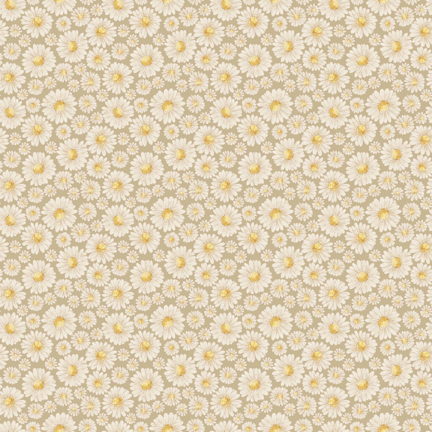 Tiny Waddles Daisies Green by Jessica Yon Lo for Northcott Fabrics - 91182-72