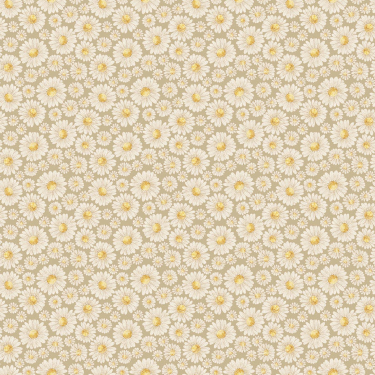 Tiny Waddles Daisies Green by Jessica Yon Lo for Northcott Fabrics - 91182-72