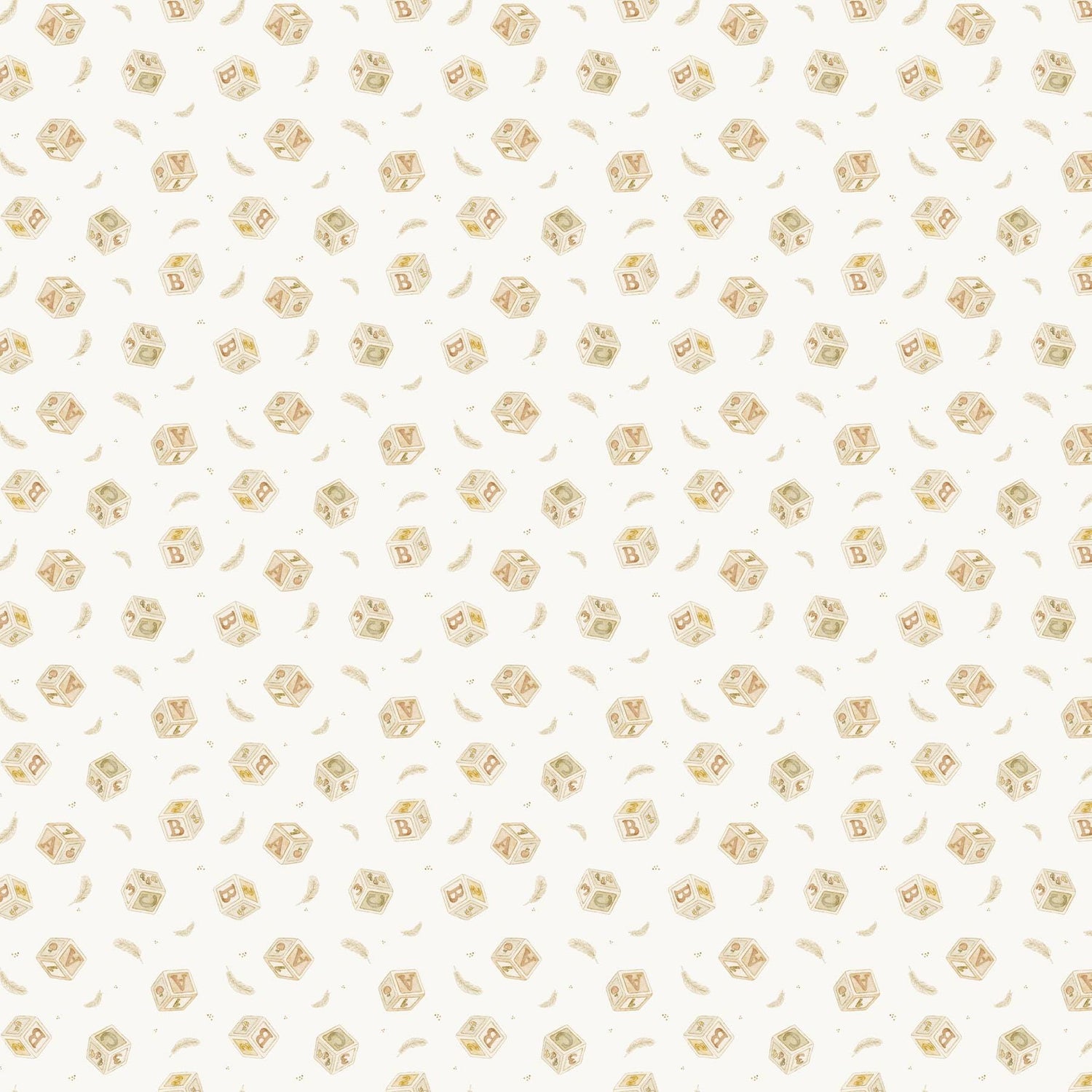 Tiny Waddles Blocks Cream by Jessica Yon Lo for Northcott Fabrics - 91183-11