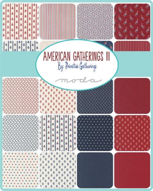 American Gatherings III Layer Cake by Primitive Gatherings for Moda Fabrics - 49320LC - 42 pieces