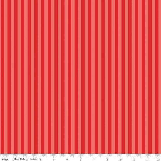 Firecracker Stripes Red Hen by My Mind's Eye for Riley Blake Designs - C17205-REDHEN