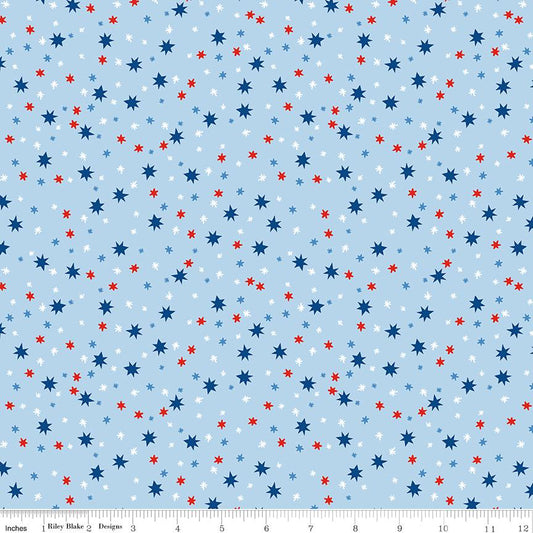 Firecracker Stars Frost by My Mind's Eye for Riley Blake Designs - C17204-FROST