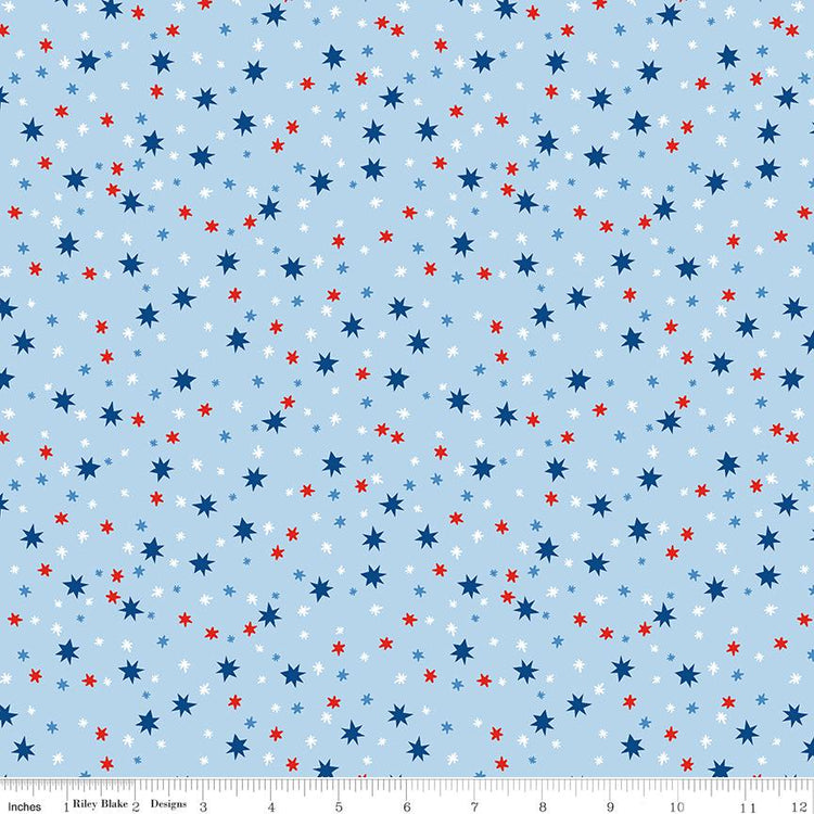 Firecracker Stars Frost by My Mind's Eye for Riley Blake Designs - C17204-FROST