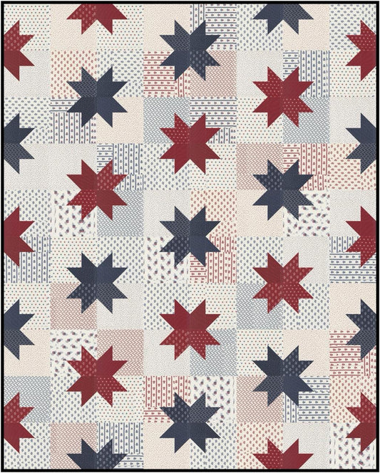 Star Pop II Quilt Kit with American Gatherings fabric from Primitive Gatherings by Moda Fabrics - quilt kit with pattern