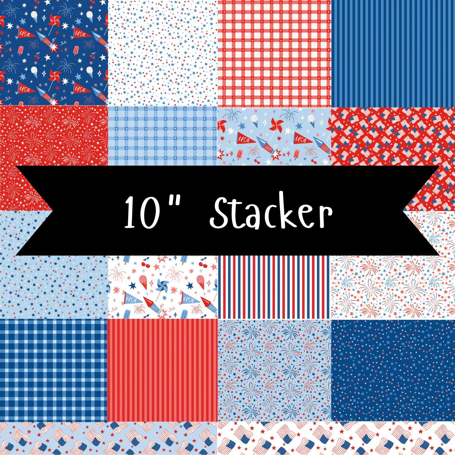 Firecracker 10" Stacker by My Mind's Eye for Riley Blake Deisgn Fabrics - 10-17200-42 - 42 pieces