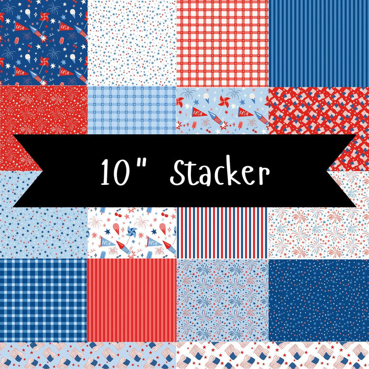 Firecracker 10" Stacker by My Mind's Eye for Riley Blake Deisgn Fabrics - 10-17200-42 - 42 pieces