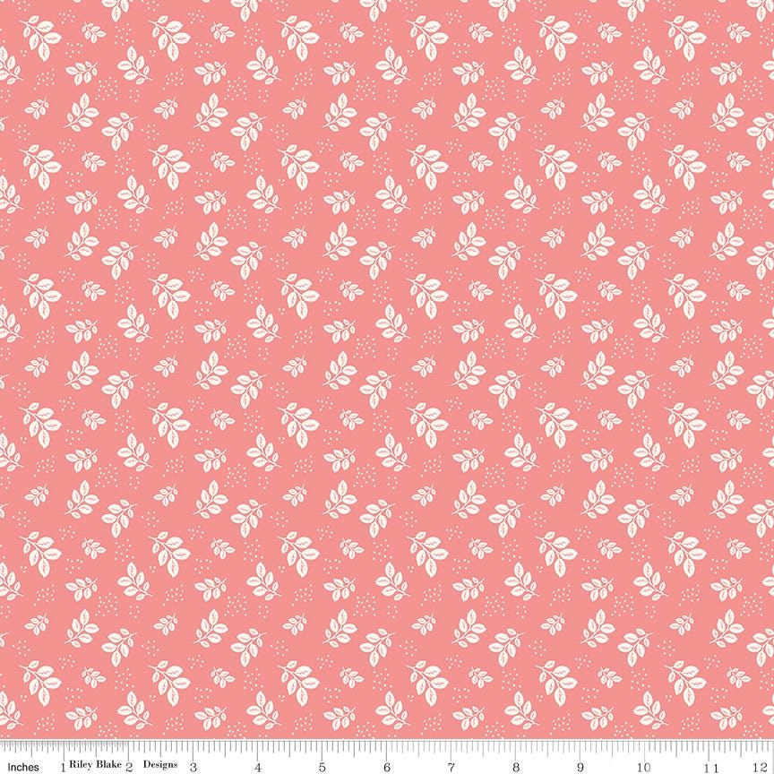 Renew Leaves Coral by Sandy Gervais for Riley Blake Designs - C17282-CORAL
