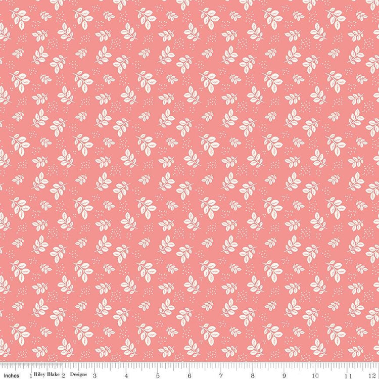 Renew Leaves Coral by Sandy Gervais for Riley Blake Designs - C17282-CORAL