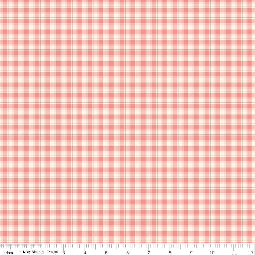 Renew Plaid Coral by Sandy Gervais for Riley Blake Designs - C17284-CORAL