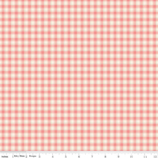 Renew Plaid Coral by Sandy Gervais for Riley Blake Designs - C17284-CORAL