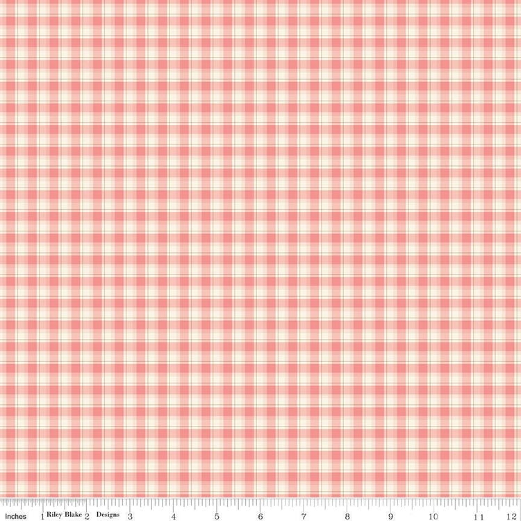 Renew Plaid Coral by Sandy Gervais for Riley Blake Designs - C17284-CORAL