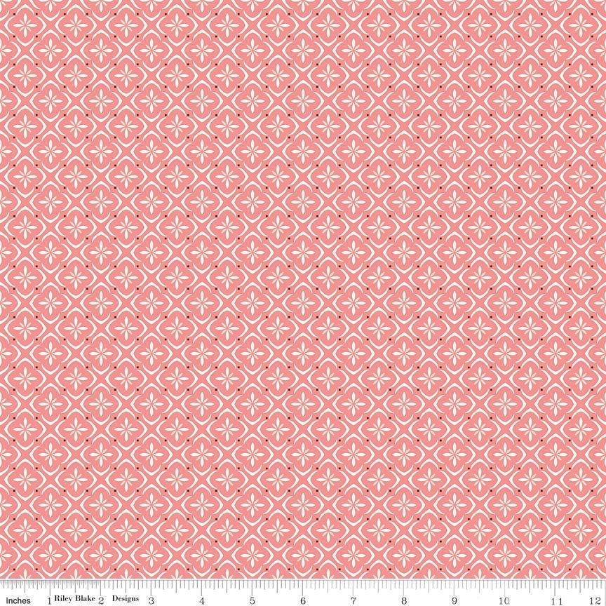 Renew Tile Coral by Sandy Gervais for Riley Blake Designs - C17286-CORAL