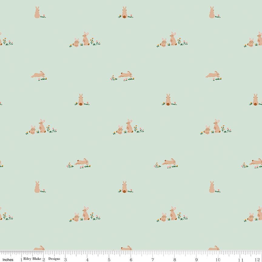 Sweet Cotton Tales Flopsy Fields Mint by Cayla Naylor for Riley Blake Designs - C17312-MINT
