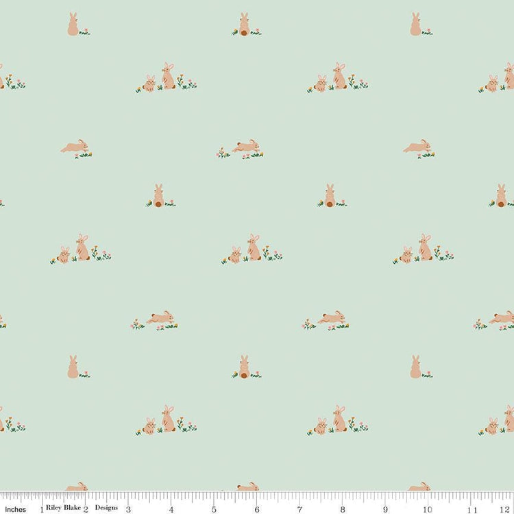 Sweet Cotton Tales Flopsy Fields Mint by Cayla Naylor for Riley Blake Designs - C17312-MINT