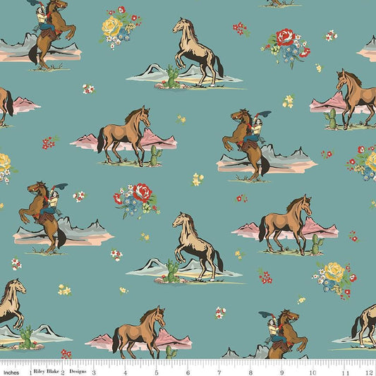 Cowgirl Main Blue by Echo Park Paper Co. for Riley Blake Designs - C17480-BLUE