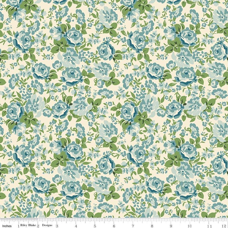 Cowgirl Floral Blue by Echo Park Paper Co. for Riley Blake Designs - C17481-BLUE