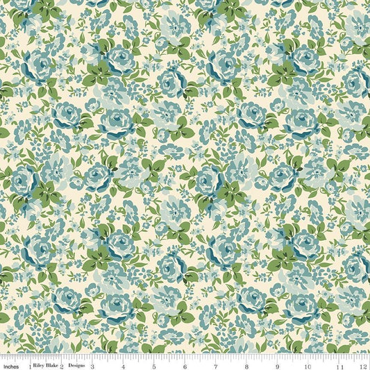 Cowgirl Floral Blue by Echo Park Paper Co. for Riley Blake Designs - C17481-BLUE