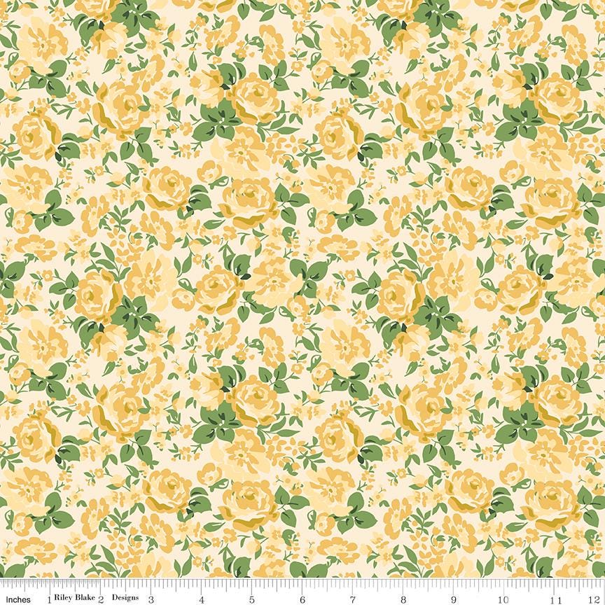 Cowgirl Floral Yellow by Echo Park Paper Co. for Riley Blake Designs - C17481-YELLOW