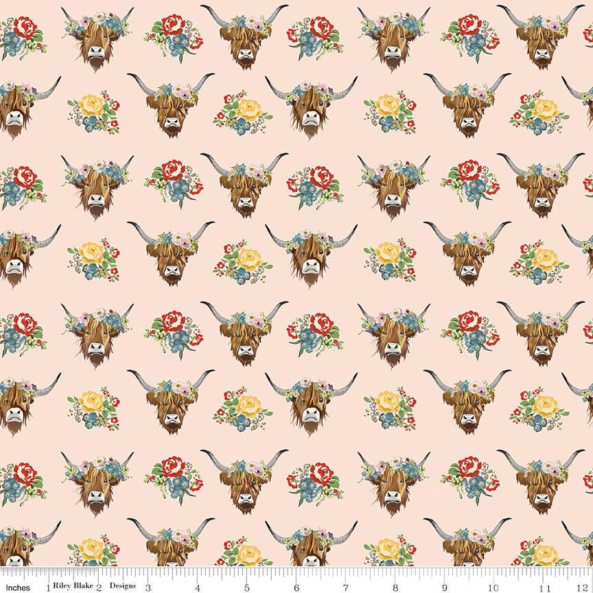 Cowgirl Highland Cows Blush by Echo Park Paper Co. for Riley Blake Designs - C17483-BLUSH