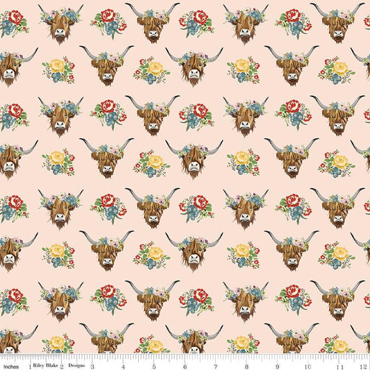 Cowgirl Highland Cows Blush by Echo Park Paper Co. for Riley Blake Designs - C17483-BLUSH