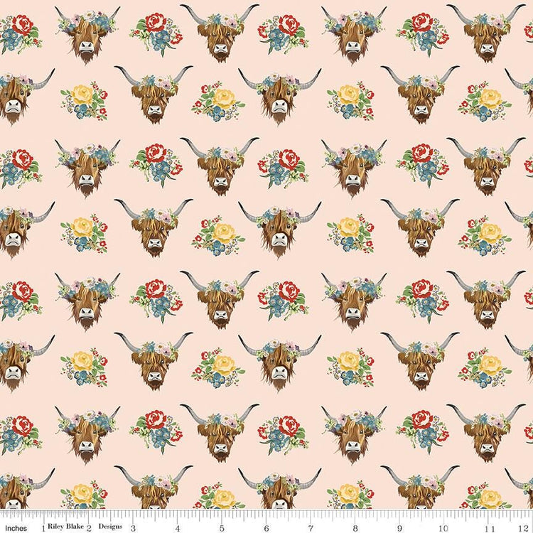 Cowgirl Highland Cows Blush by Echo Park Paper Co. for Riley Blake Designs - C17483-BLUSH