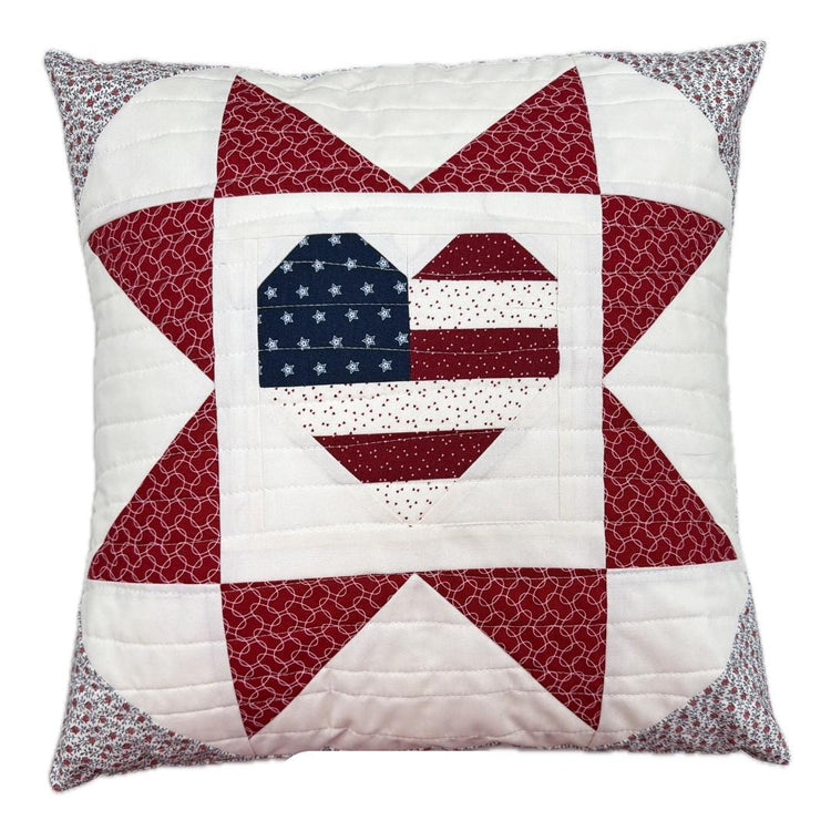 American Star Pillow Kit with patriotic fabric - pattern and fabric kit
