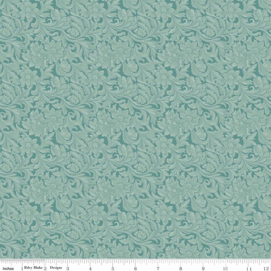 Cowgirl Leather Blue by Echo Park Paper Co. for Riley Blake Designs - C17485-BLUE