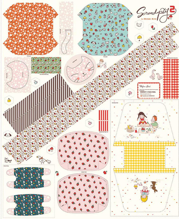 Serendipity 2 Pouch Panel and Lining with Optional Add Ons by Minki Kim for Riley Blake Designs - P17308-PANEL