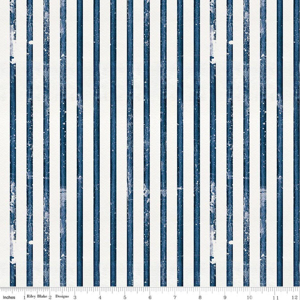Sew America Faded Stripes Blue by J. Wecker Frisch for Riley Blake Designs - C17349-BLUE