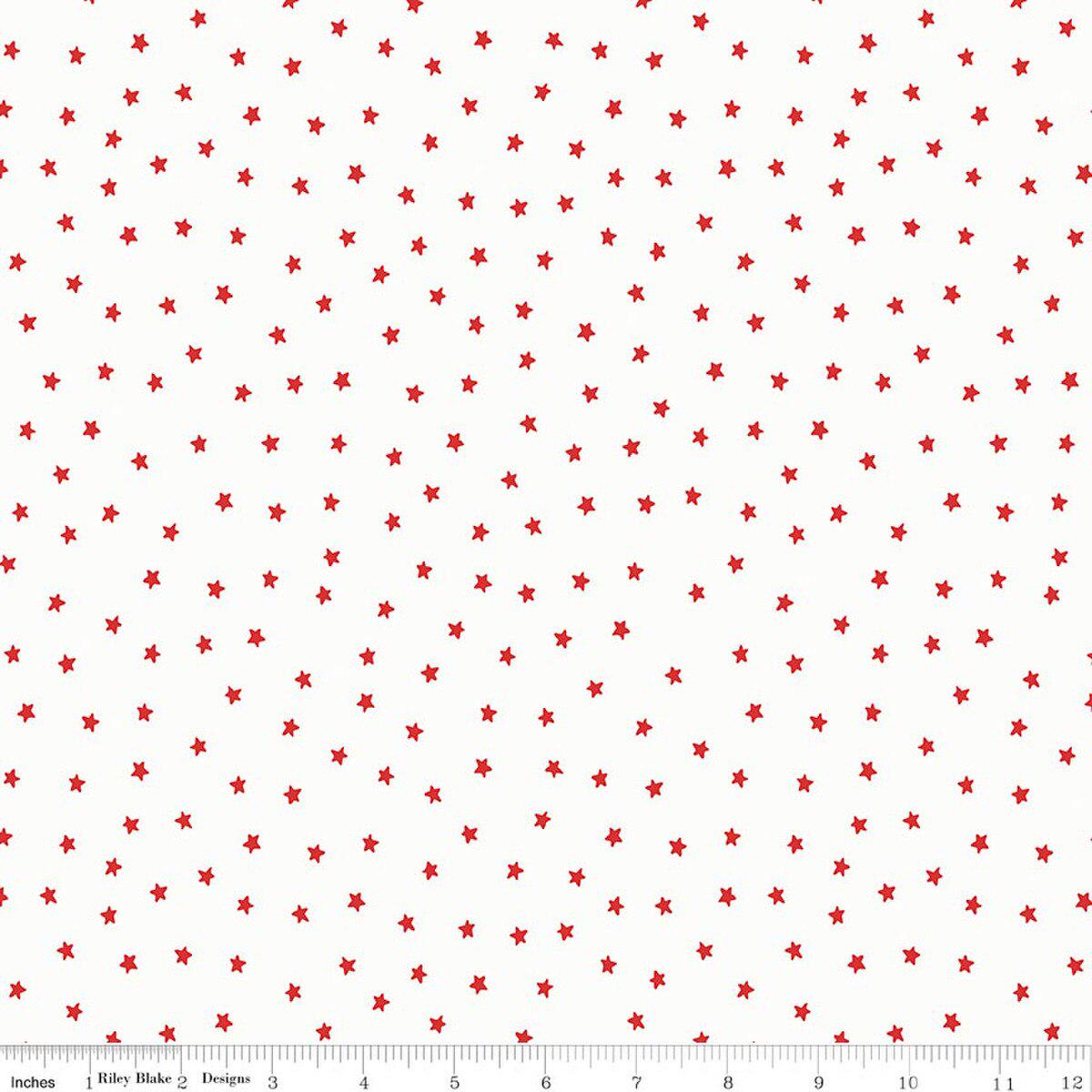 Sew America Star Toss White by J. Wecker Frisch for Riley Blake Designs - C17354-WHITE