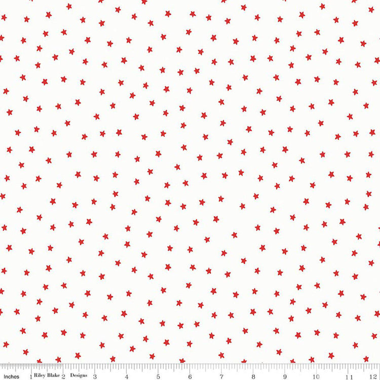 Sew America Star Toss White by J. Wecker Frisch for Riley Blake Designs - C17354-WHITE