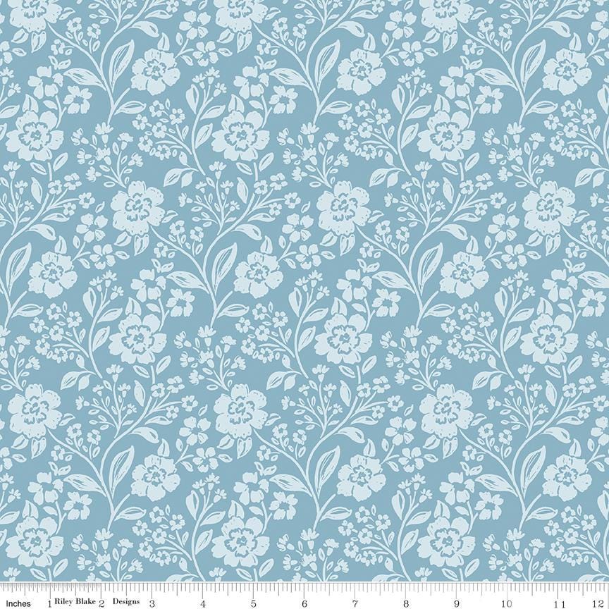 Sweet Cotton Tales Trailing Blossoms Blue by Cayla Naylor for Riley Blake Designs - C17311-BLUE