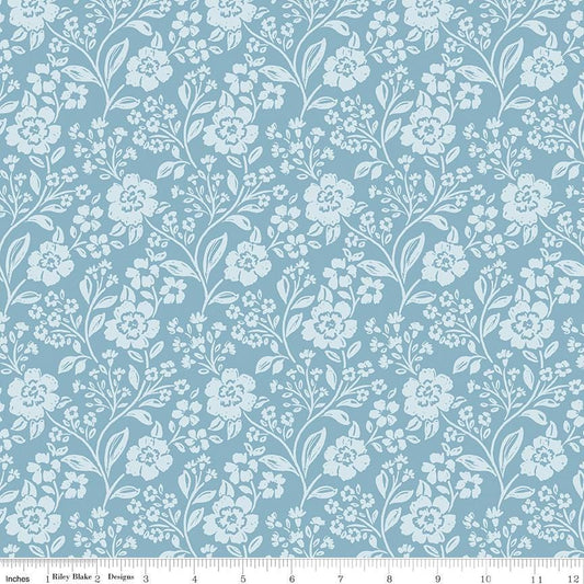 Sweet Cotton Tales Trailing Blossoms Blue by Cayla Naylor for Riley Blake Designs - C17311-BLUE