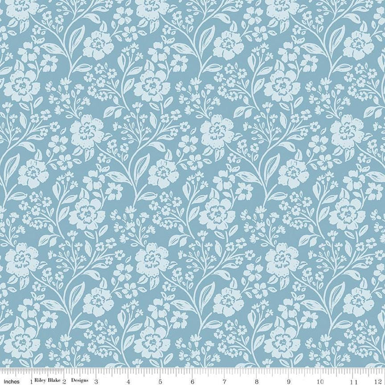 Sweet Cotton Tales Trailing Blossoms Blue by Cayla Naylor for Riley Blake Designs - C17311-BLUE