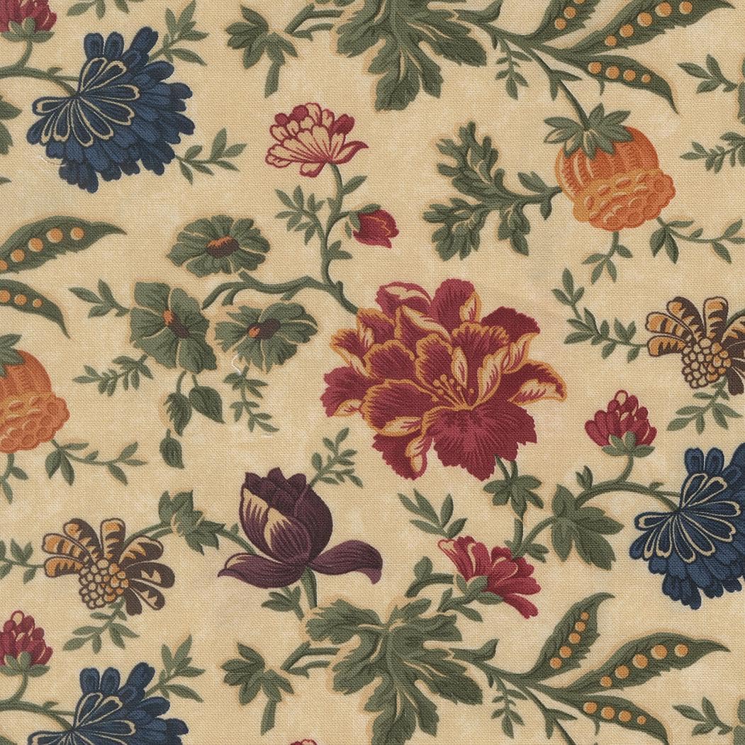 Quail Run Meadowland Florals Tan by Kansas Troubles Quilters for Moda Fabrics - 9830 11