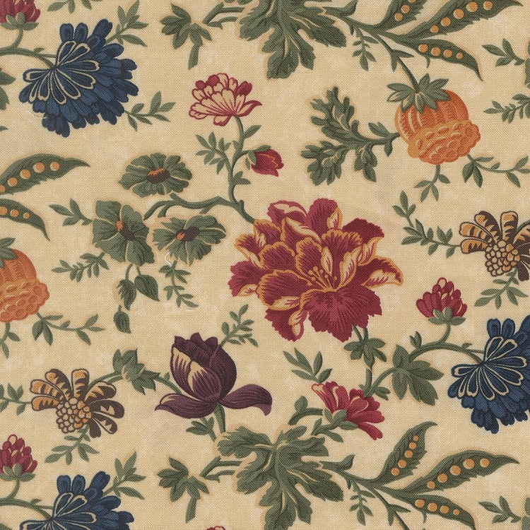 Quail Run Meadowland Florals Tan by Kansas Troubles Quilters for Moda Fabrics - 9830 11