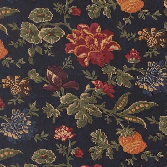 Quail Run Meadowland Florals Indigo by Kansas Troubles Quilters for Moda Fabrics - 9830 14