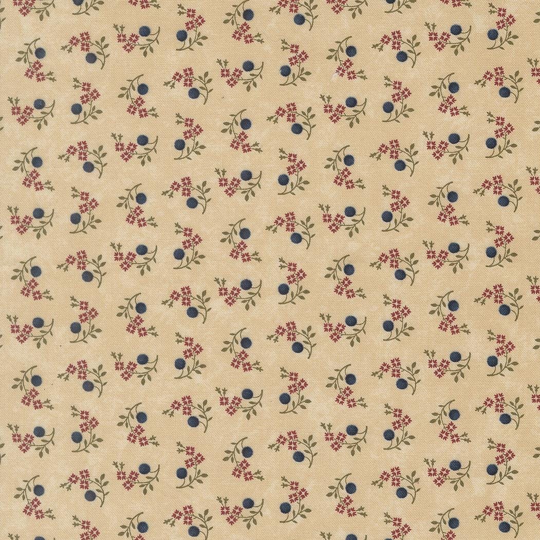 Quail Run Blooms and Berries Small Floral Tan by Kansas Troubles Quilters for Moda Fabrics - 9834 11