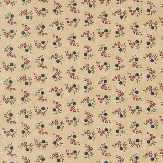 Quail Run Blooms and Berries Small Floral Tan by Kansas Troubles Quilters for Moda Fabrics - 9834 11