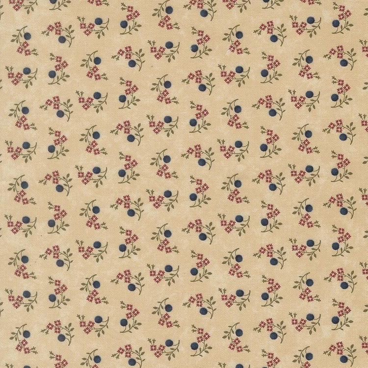 Quail Run Blooms and Berries Small Floral Tan by Kansas Troubles Quilters for Moda Fabrics - 9834 11