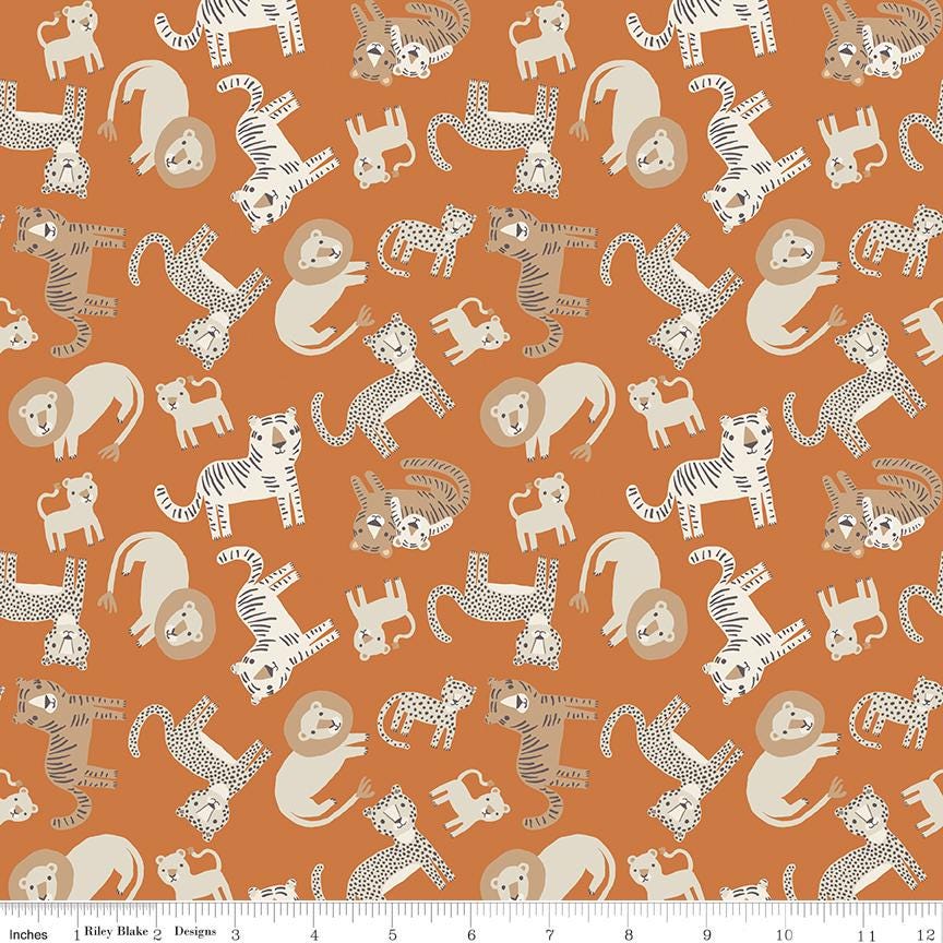 Leo & Savannah Animal Toss Orange by Deena Rutter for Riley Blake Designs - C17541-ORANGE