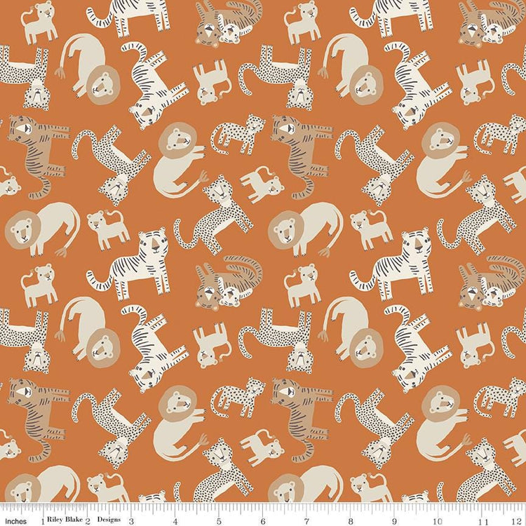 Leo & Savannah Animal Toss Orange by Deena Rutter for Riley Blake Designs - C17541-ORANGE